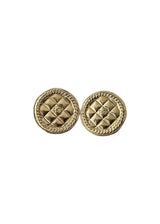 CHANEL CC QUILTED ROUND BUTTON EARRINGS