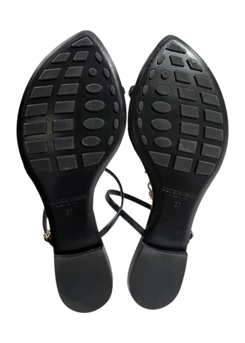 BOTTEGA VENETA LEAF FLAT SANDALS 37