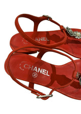 CHANEL RED SANDALS 36