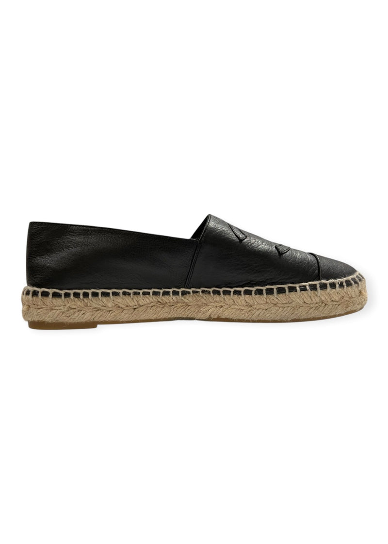 CHANEL BLACK ESPADRILLES 38