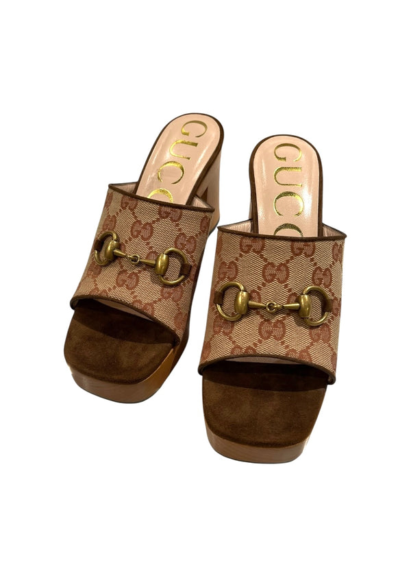GUCCI GG CANVAS SANDALS 36