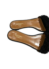 AQUAZZURA BLACK SUEDE WILD THING SANDAL 38