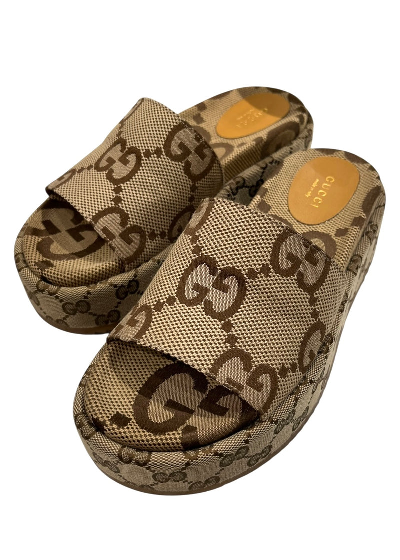 GUCCI WOMEN'S PLATFORM SLIDE SANDALS 36
