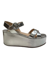 PRADA METALLIC PLATFORM SANDALS 36
