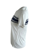 CHRISTIAN DIOR T-SHIRT WHITE NAVY BLUE COTTON JERSEY S