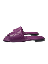 BOTTEGA VENETA PURPLE QUILTED SLIDES 38