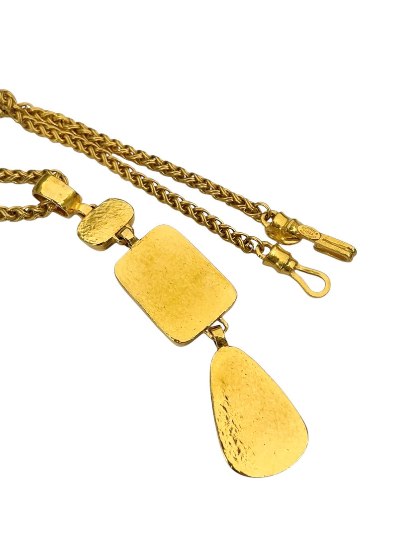 CHANEL BROWN STONE VINTAGE NECKLACE