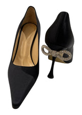 MACH & MACH DOUBLE BOW CRYSTAL SATIN PUMP 39