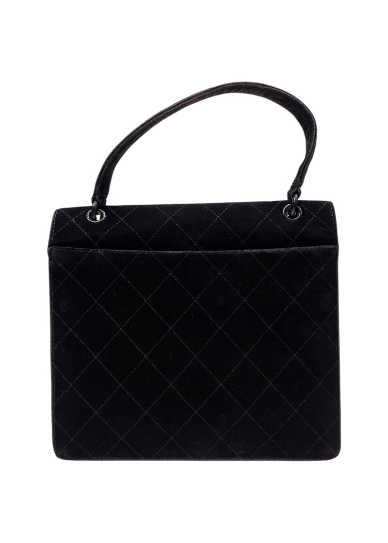 CHANEL VELVET TOP HANDLE BAG
