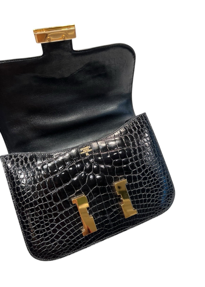 HERMES CONSTANCE 23 CROCODILE NOIR - Main Image