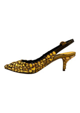 DOLCE&GABBANA CRYSTAL-EMBELLISHED SLINGBACK PUMPS 37.5