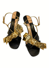 GUCCI DAPHNE BOW MID HEEL SANDALS 37