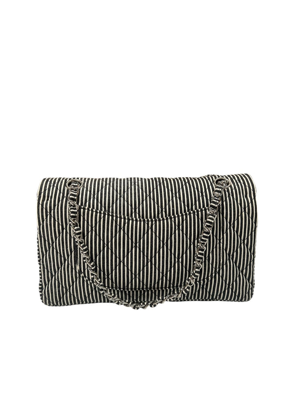 CHANEL MEDIUM SEQUIN STRIPED DOUBLE FLAP BAG