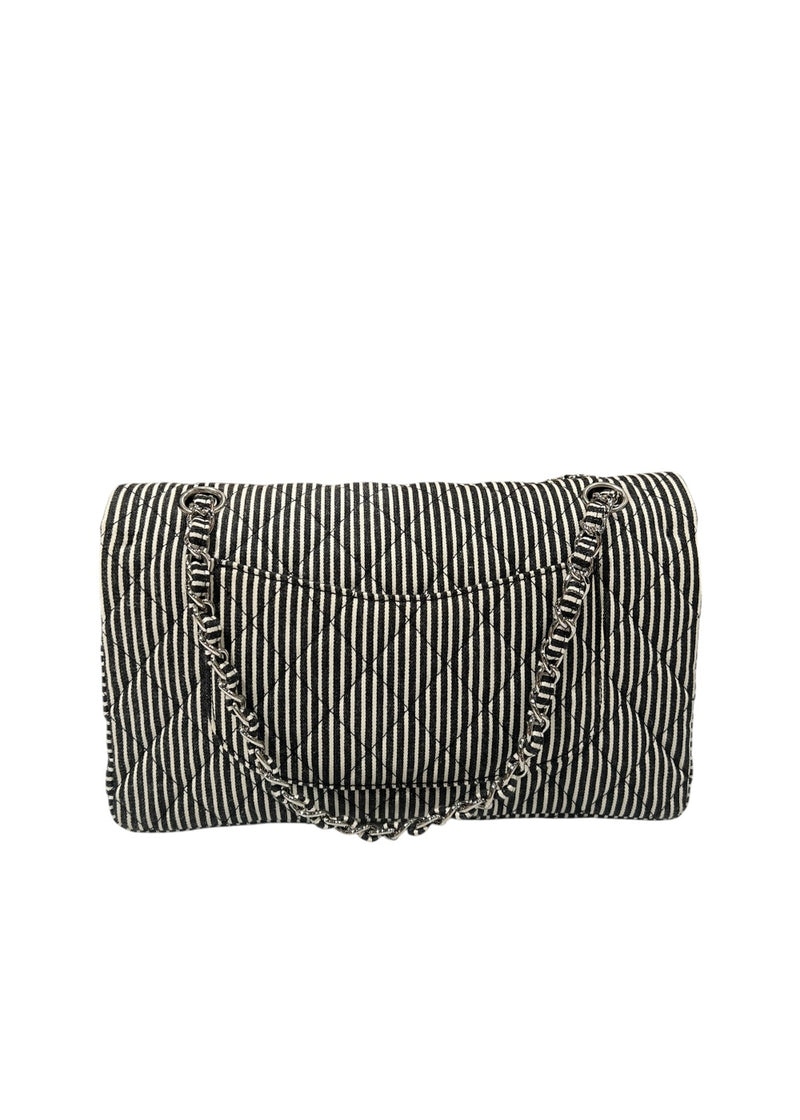 CHANEL MEDIUM SEQUIN STRIPED DOUBLE FLAP BAG