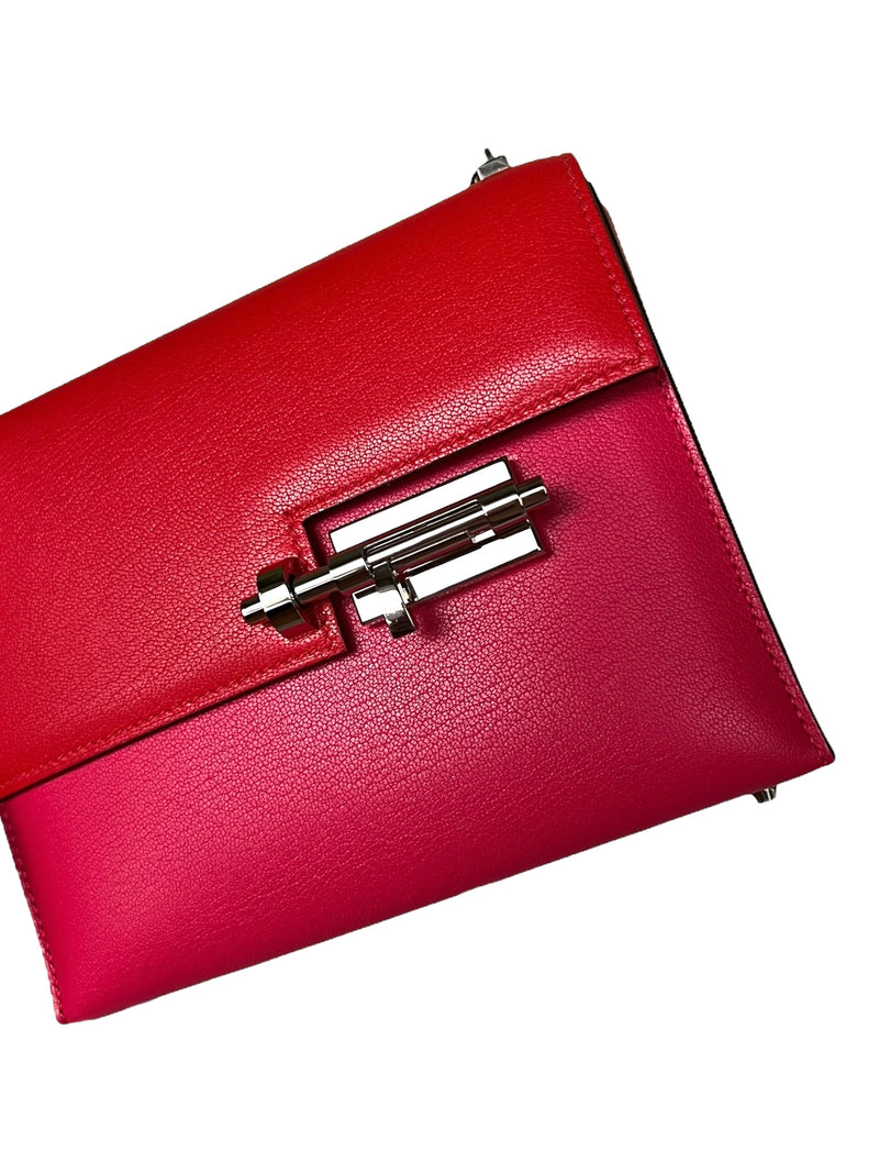 HERMES VERROU ROSE EXTREME ROUGE DE COEUR CHEVRE
