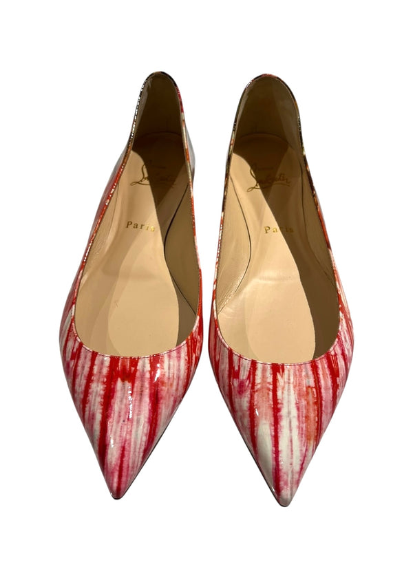 CHRISTIAN LOUBOUTIN PATENT FLATS 39
