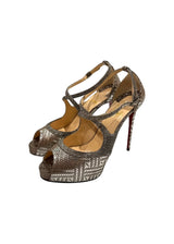 CHRISTIAN LOUBOUTIN MIRA BELLA METALLIC SANDALS 36.5