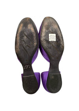 ROGER VIVIER PURPLE SATIN CRYSTAL D'ORSAY FLATS 37