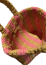 PRADA RAFFIA 2 TONE TOTE BAG