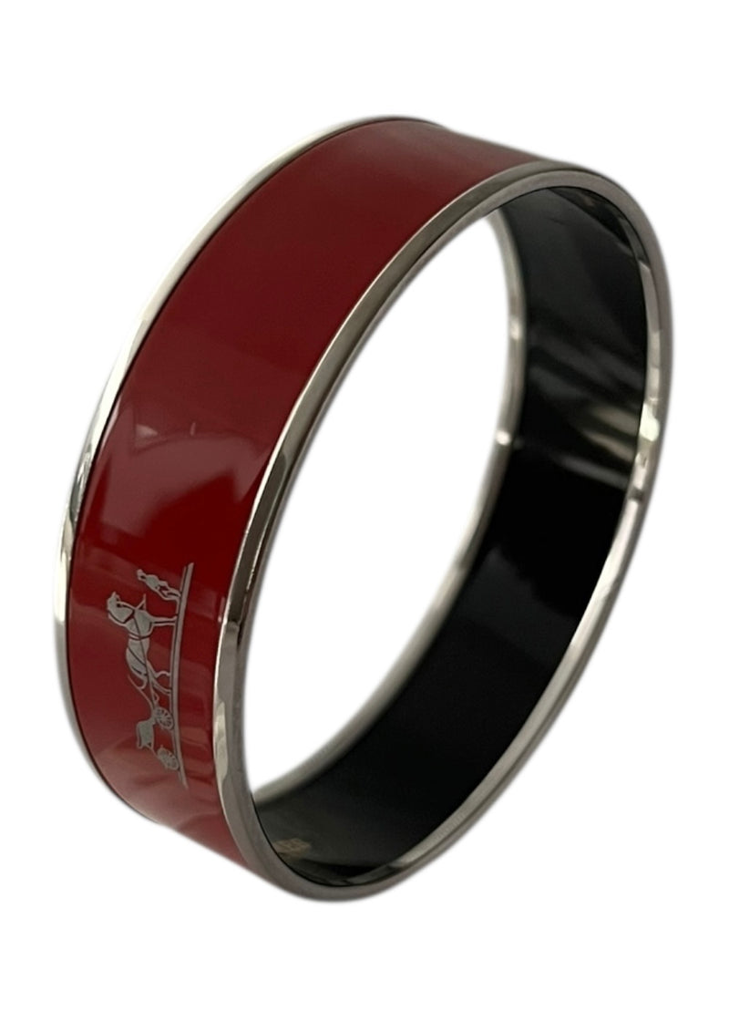 HERMES VINTAGE RED ENAMEL BANGLE