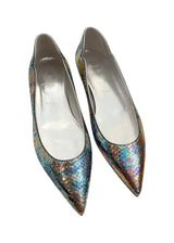 CHRISTIAN LOUBOUTIN METALLIC FLATS 37.5