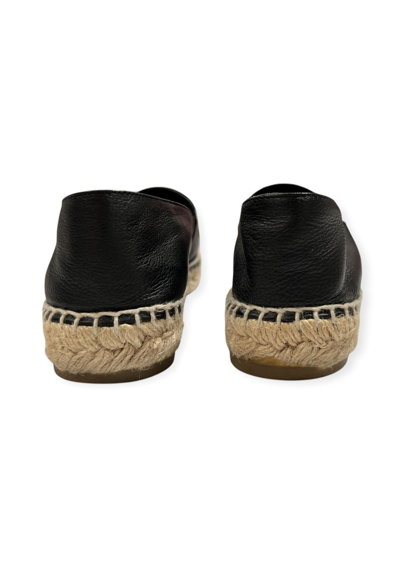 CHANEL BLACK ESPADRILLES 38