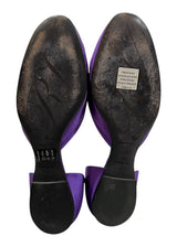ROGER VIVIER PURPLE SATIN CRYSTAL D'ORSAY FLATS 37