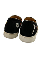 CHRISTIAN LOUBOUTIN BLACK SUEDE PIK N LUCK SNEAKERS 37.5