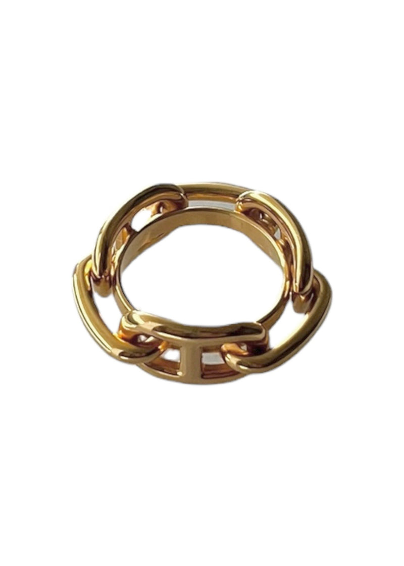 HERMES GOLD SCARF RING