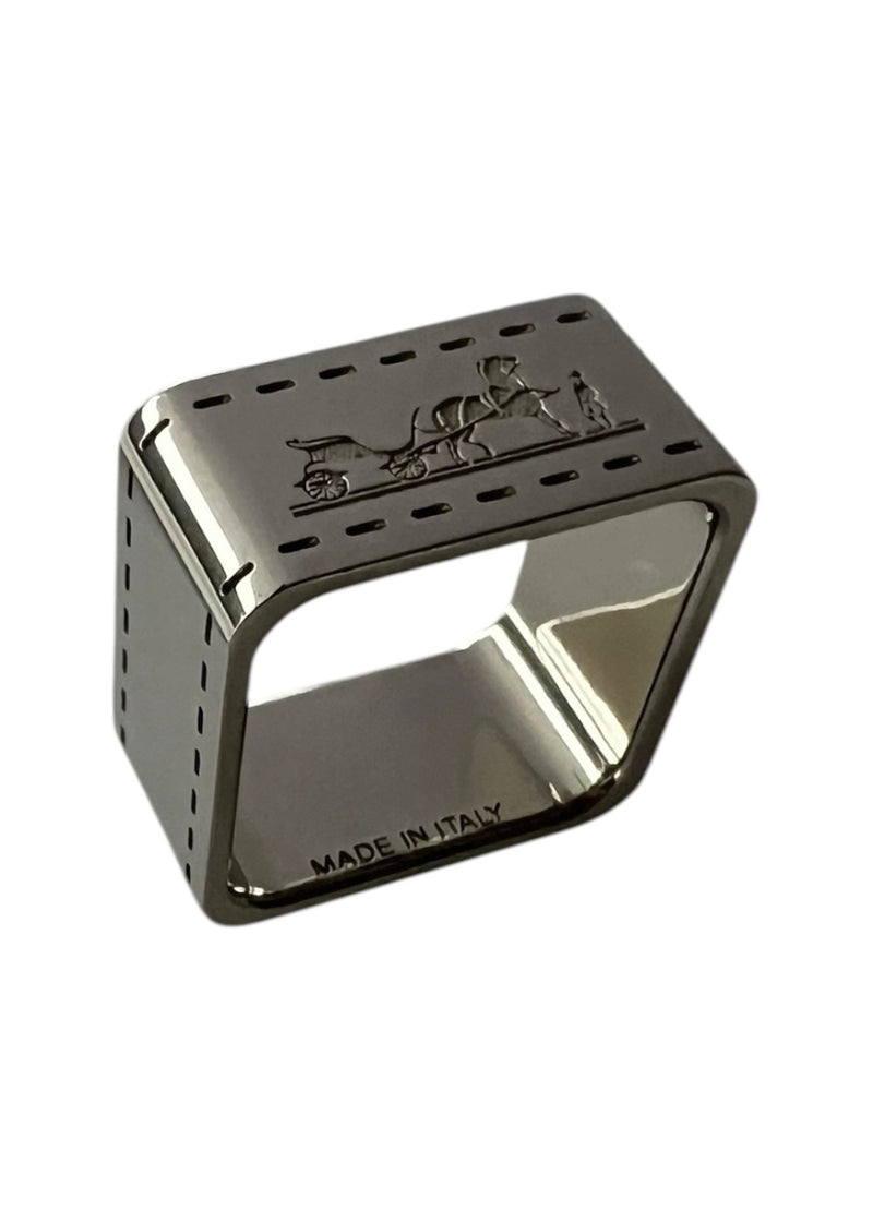 HERMES SILVER SCRAF RING