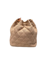 CHANEL DRAWSTRING CANVAS WITH TORTOISE STRAP