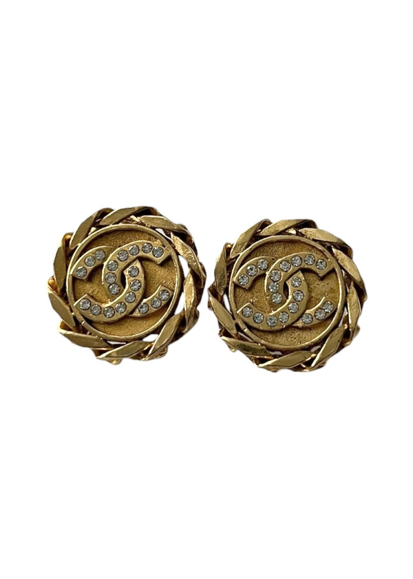 CHANEL COCO RHINESTONE VINTAGE EARRINGS