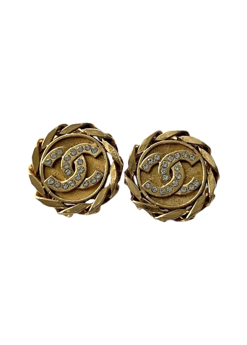 CHANEL COCO RHINESTONE VINTAGE EARRINGS