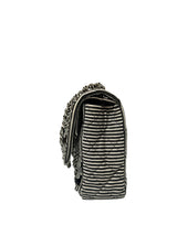 CHANEL MEDIUM SEQUIN STRIPED DOUBLE FLAP BAG