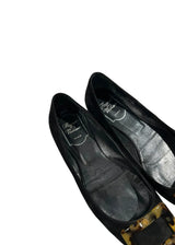 ROGER VIVIER BLACK SUEDE FLATS 37