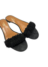 AQUAZZURA BLACK SUEDE WILD THING SANDAL 38