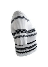 LOUIS VUITTON SCALLOP STRIPE KNIT CROP TOP XL