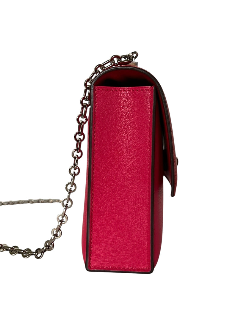 HERMES VERROU ROSE EXTREME ROUGE DE COEUR CHEVRE