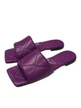 BOTTEGA VENETA PURPLE QUILTED SLIDES 38
