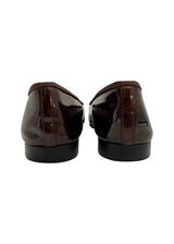 CHANEL BRONWN PATENT FLATS 37.5