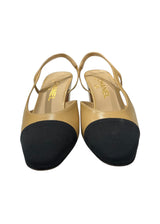 CHANEL TWOTONE LEATHER SLINGBACK 36.5