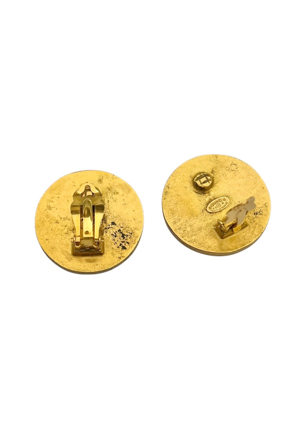 CHANEL TIGER’S EYE VINTAGE EARRINGS