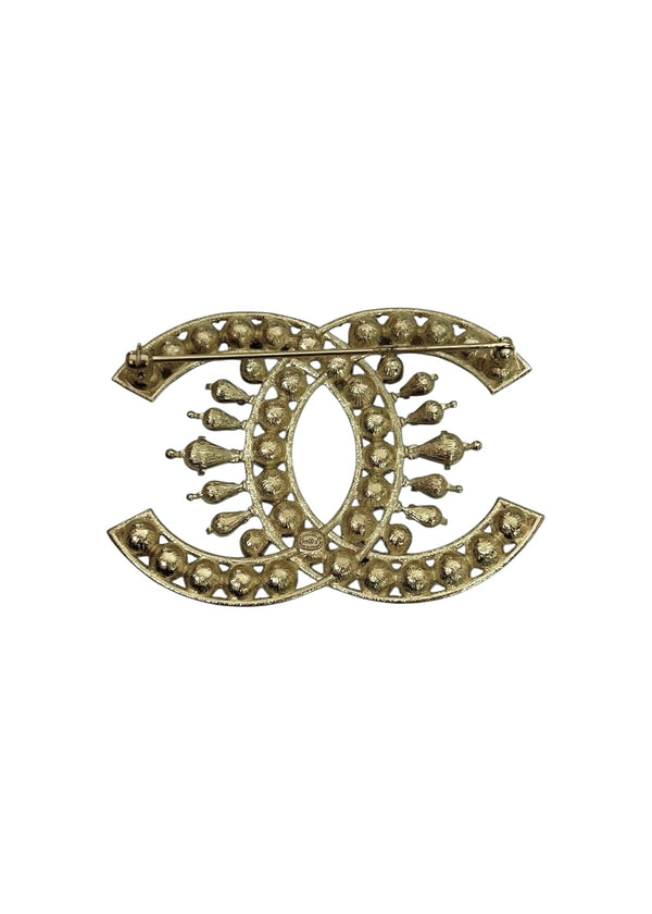 CHANEL CC RHINESTONE BROOCH