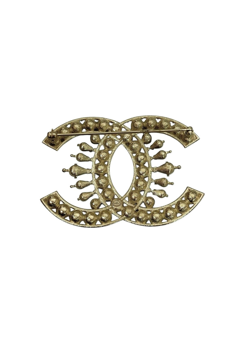 CHANEL CC RHINESTONE BROOCH