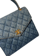 CHANEL DENIM TOP HANDLE BAG