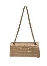 CHANEL LIGHT GOLD SATIN FLAP BAG
