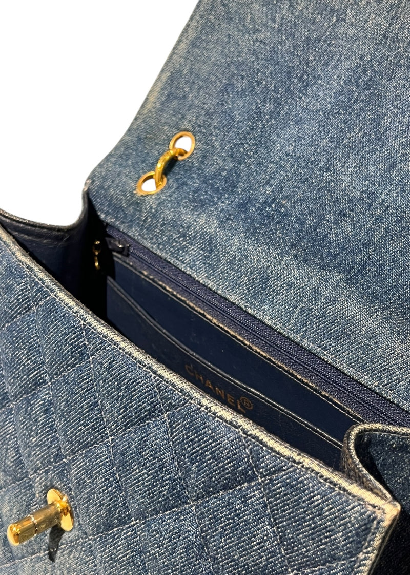 CHANEL DENIM TOP HANDLE BAG
