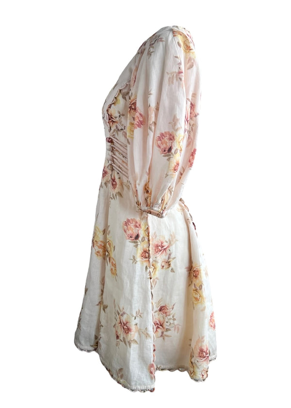 ZIMMERMAN ROSA LACE MINI DRESS 0