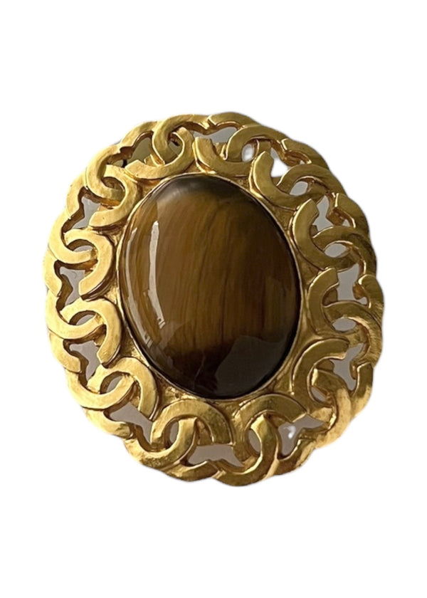 CHANEL VINTAGE CC RESIN BROOCH