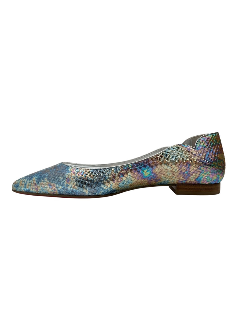 CHRISTIAN LOUBOUTIN METALLIC FLATS 37.5